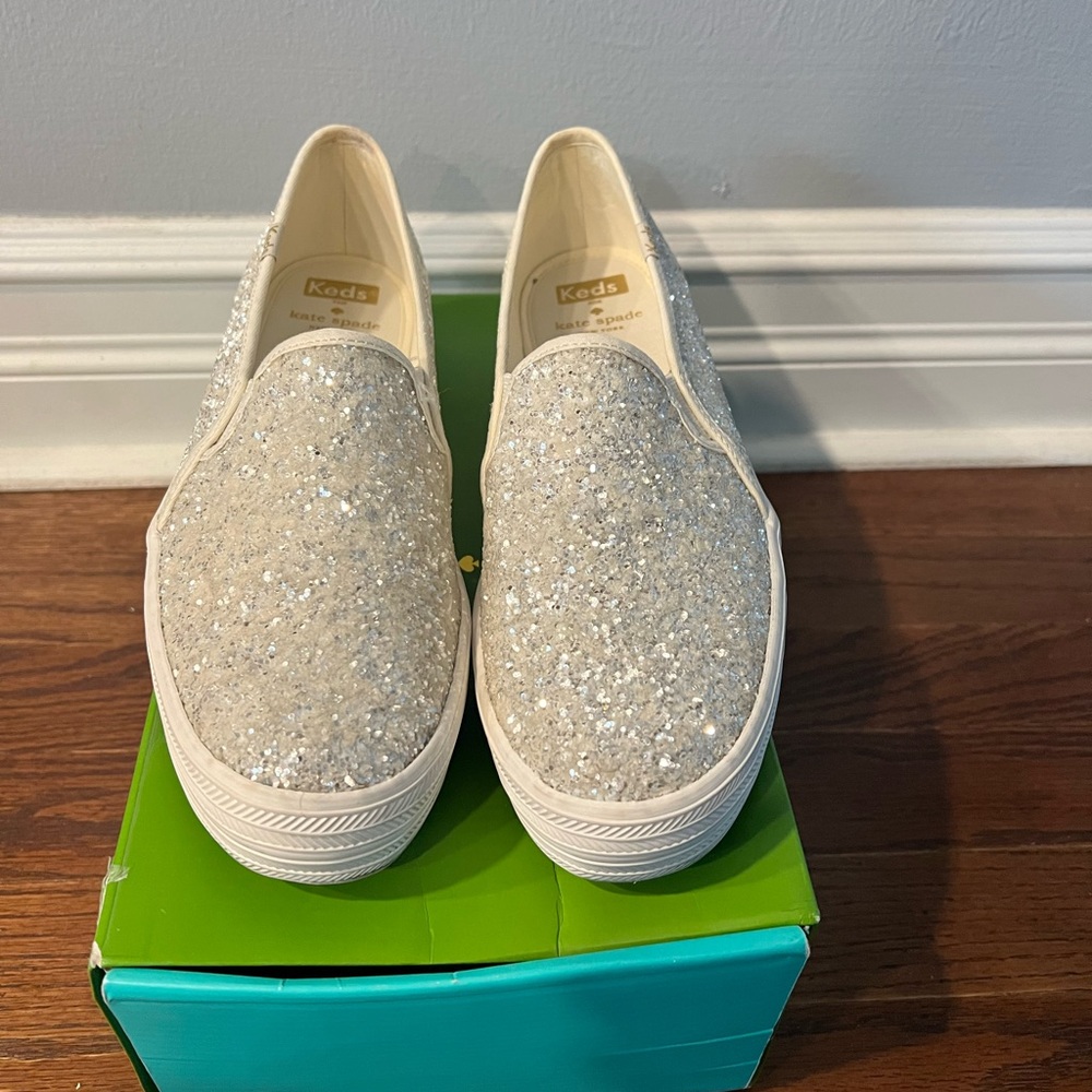 Keds x Kate Spade ♠️ slip on glitter shoes size 9.5